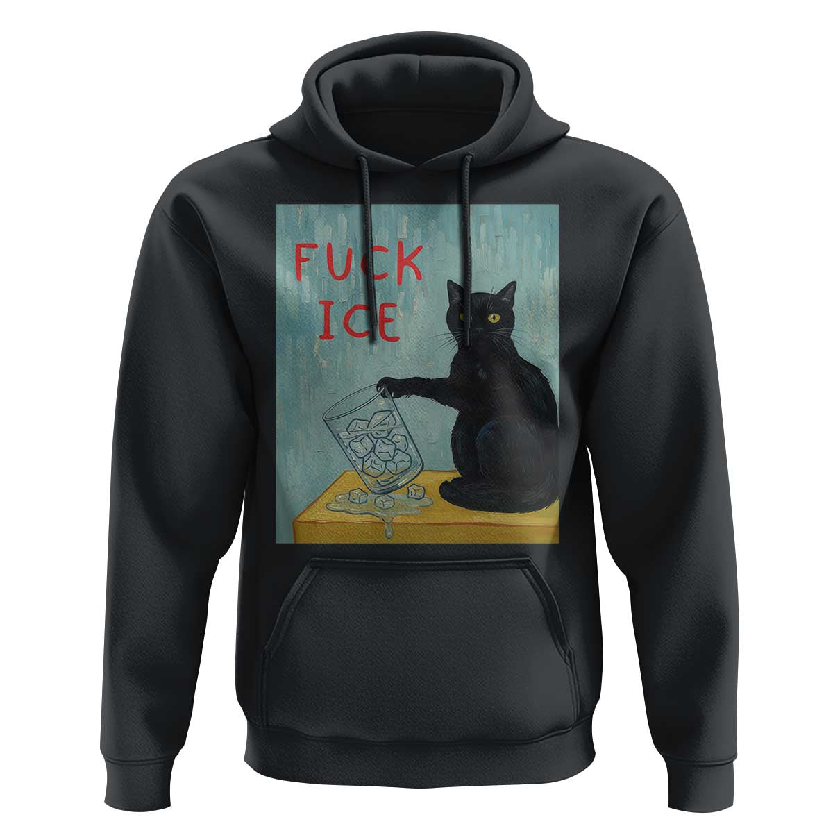 No Ice Please Hoodie Funny Cat Anti ICE Artist Meme