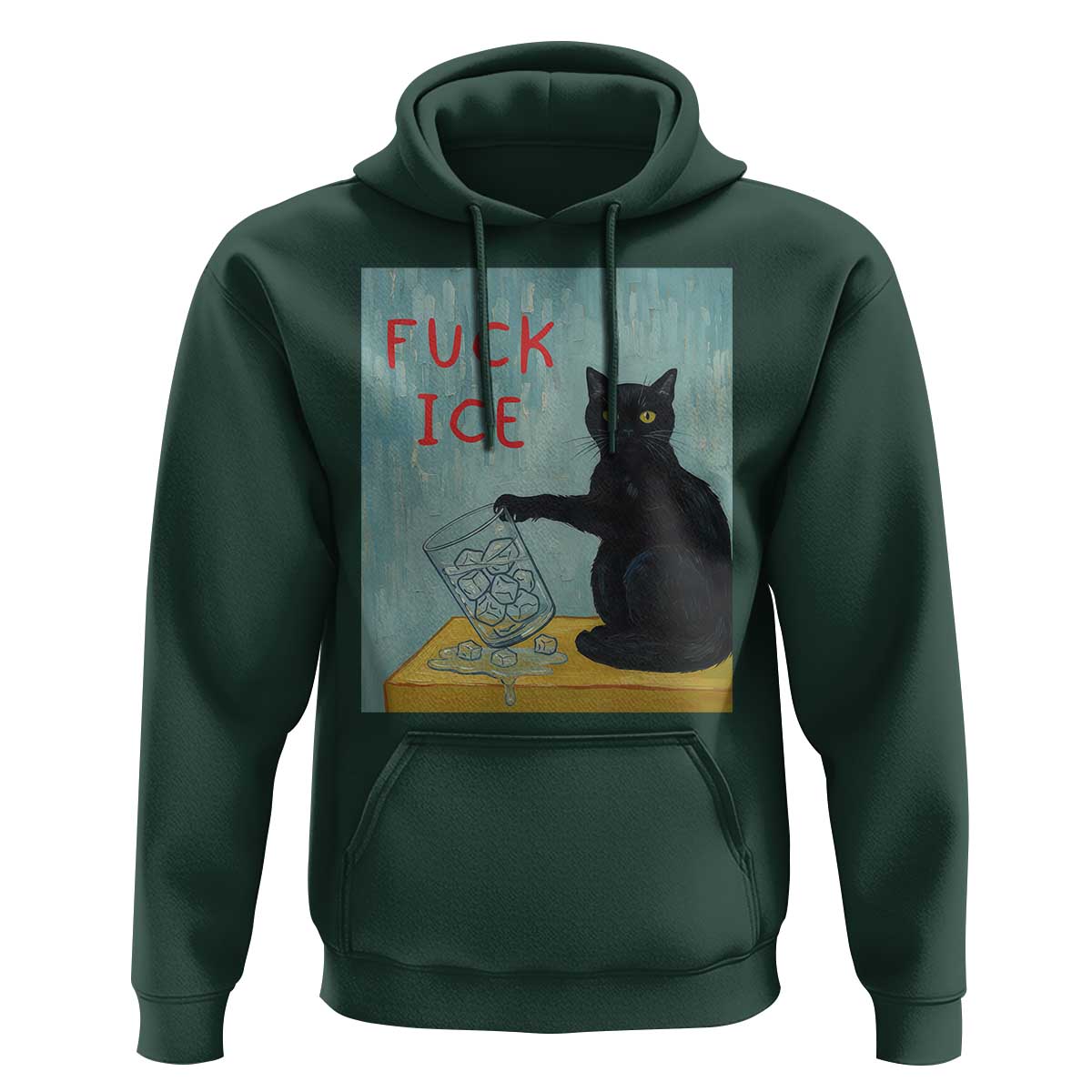 No Ice Please Hoodie Funny Cat Anti ICE Artist Meme