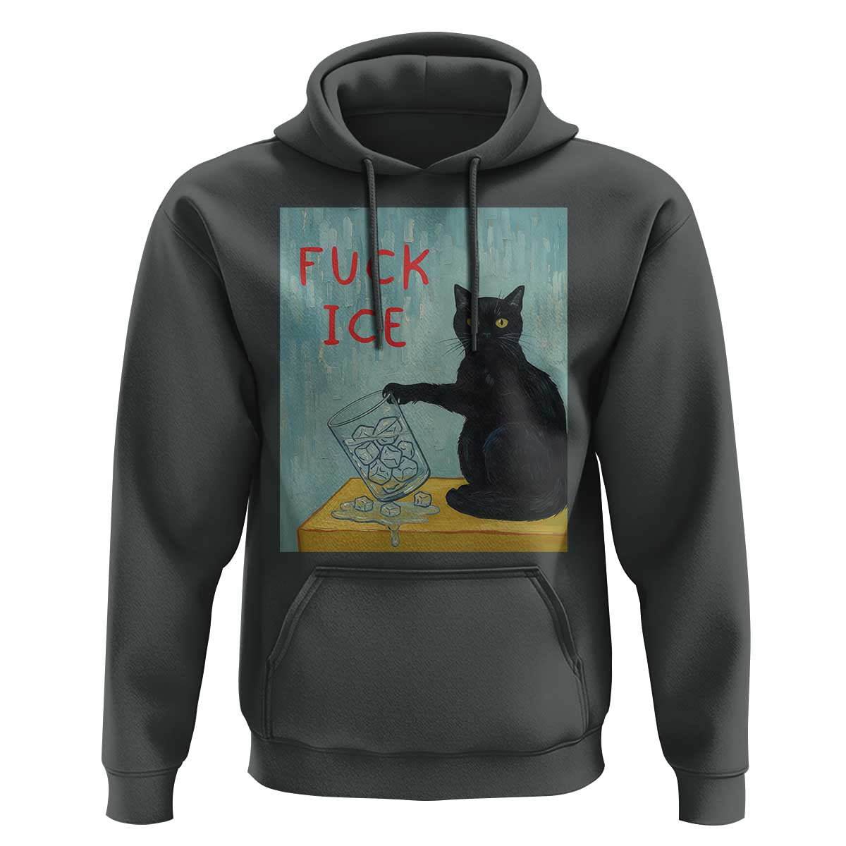 No Ice Please Hoodie Funny Cat Anti ICE Artist Meme