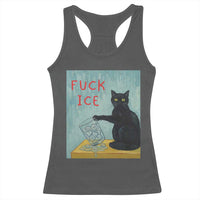 No Ice Please Racerback Tank Top Funny Cat Anti ICE Artist Meme