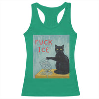 No Ice Please Racerback Tank Top Funny Cat Anti ICE Artist Meme