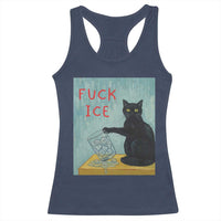 No Ice Please Racerback Tank Top Funny Cat Anti ICE Artist Meme
