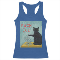 No Ice Please Racerback Tank Top Funny Cat Anti ICE Artist Meme