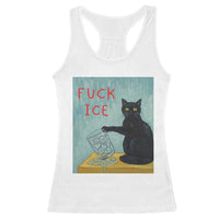 No Ice Please Racerback Tank Top Funny Cat Anti ICE Artist Meme