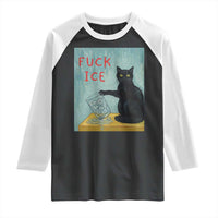 No Ice Please Raglan Shirt Funny Cat Anti ICE Artist Meme