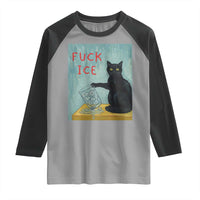 No Ice Please Raglan Shirt Funny Cat Anti ICE Artist Meme