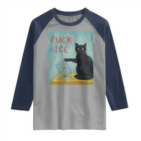 No Ice Please Raglan Shirt Funny Cat Anti ICE Artist Meme