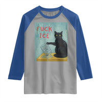 No Ice Please Raglan Shirt Funny Cat Anti ICE Artist Meme