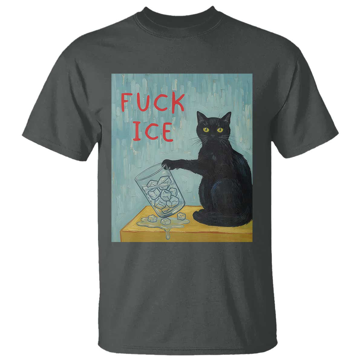 No Ice Please T Shirt Funny Cat Anti ICE Artist Meme