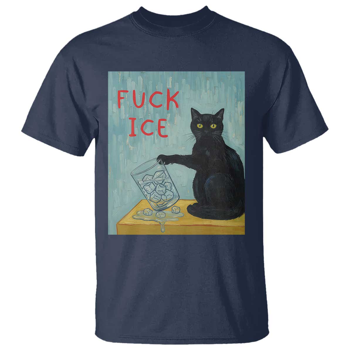 No Ice Please T Shirt Funny Cat Anti ICE Artist Meme