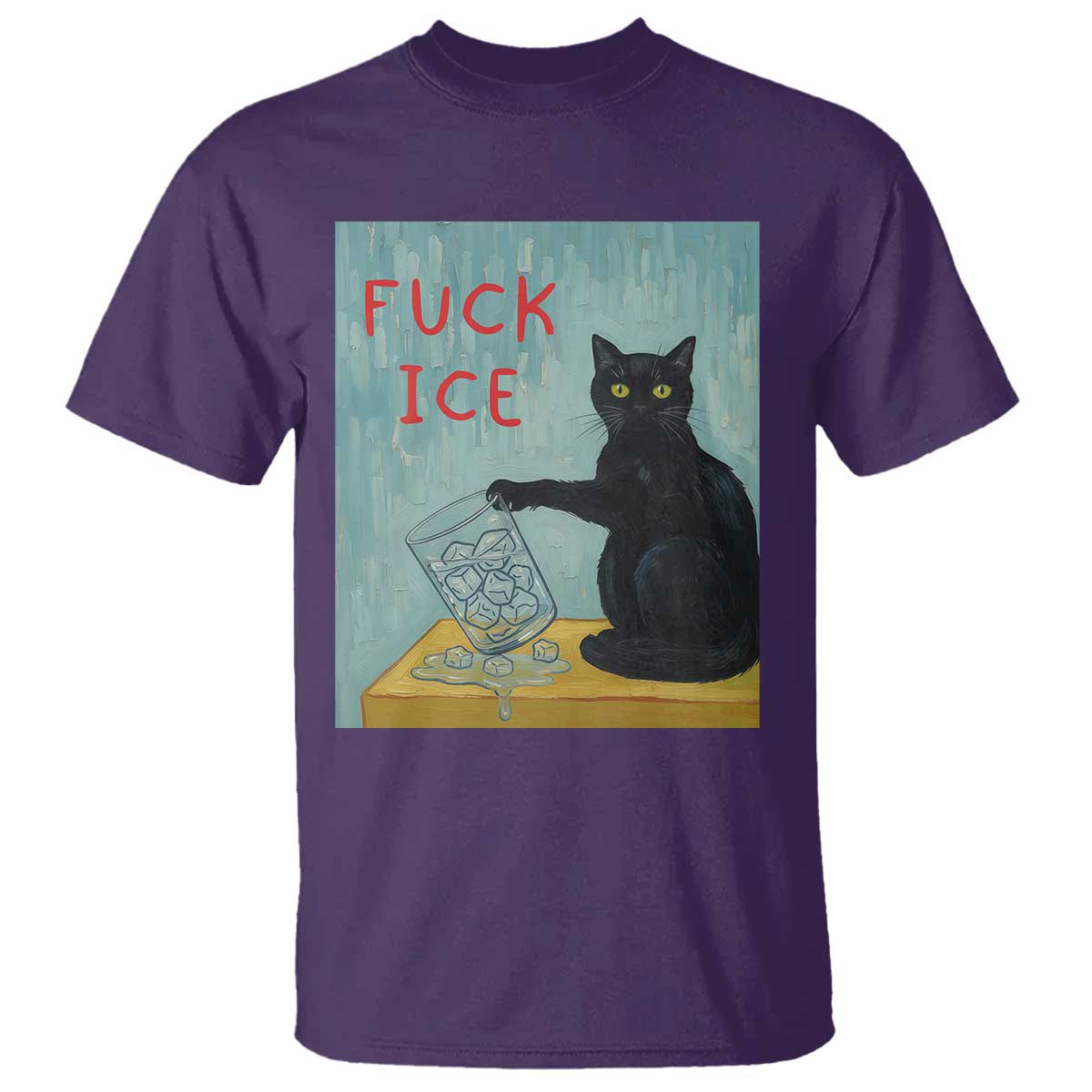 No Ice Please T Shirt Funny Cat Anti ICE Artist Meme