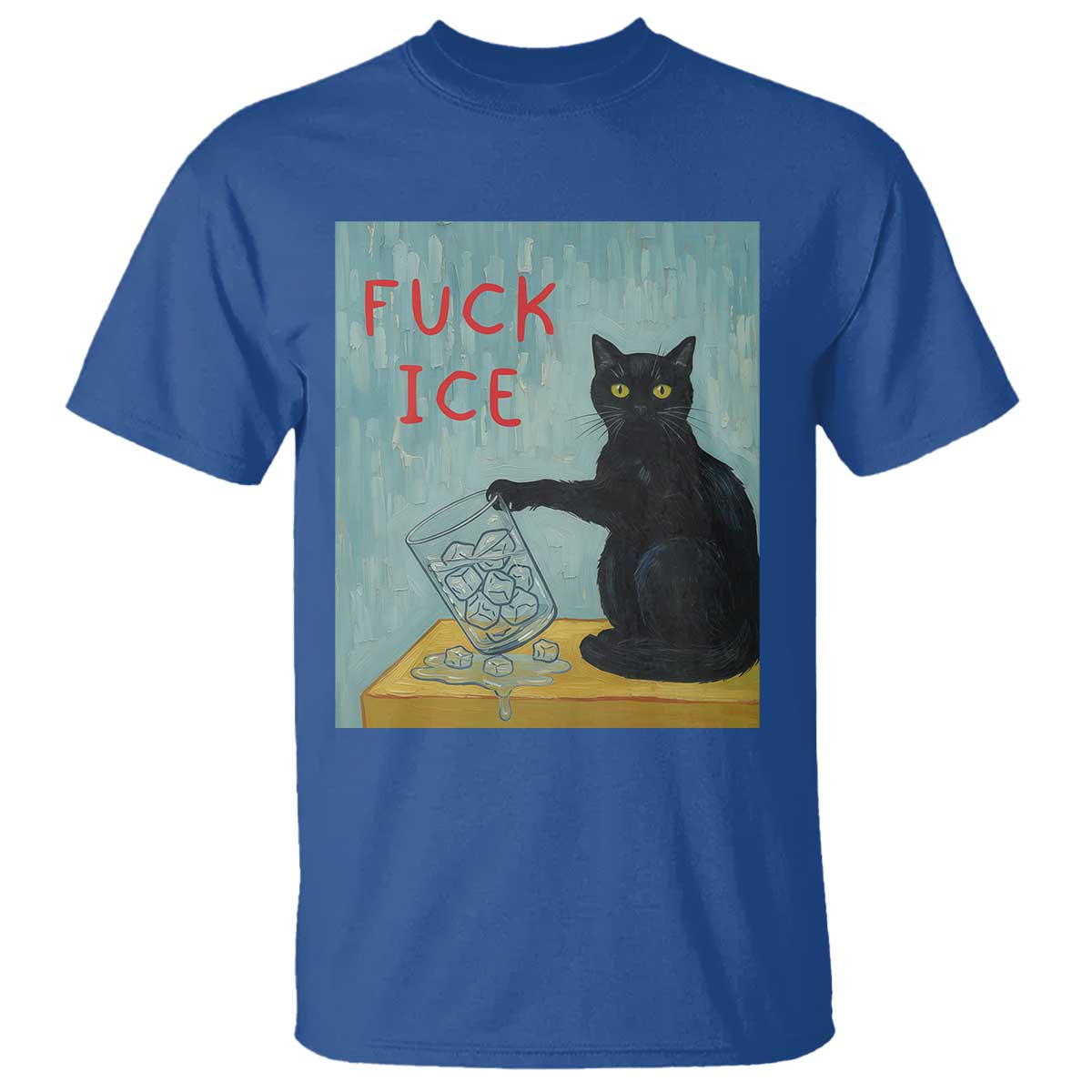 No Ice Please T Shirt Funny Cat Anti ICE Artist Meme