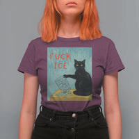 No Ice Please T Shirt For Women Funny Cat Anti ICE Artist Meme