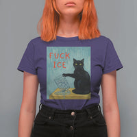No Ice Please T Shirt For Women Funny Cat Anti ICE Artist Meme