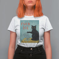 No Ice Please T Shirt For Women Funny Cat Anti ICE Artist Meme