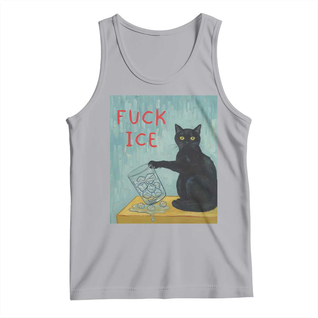 No Ice Please Tank Top Funny Cat Anti ICE Artist Meme