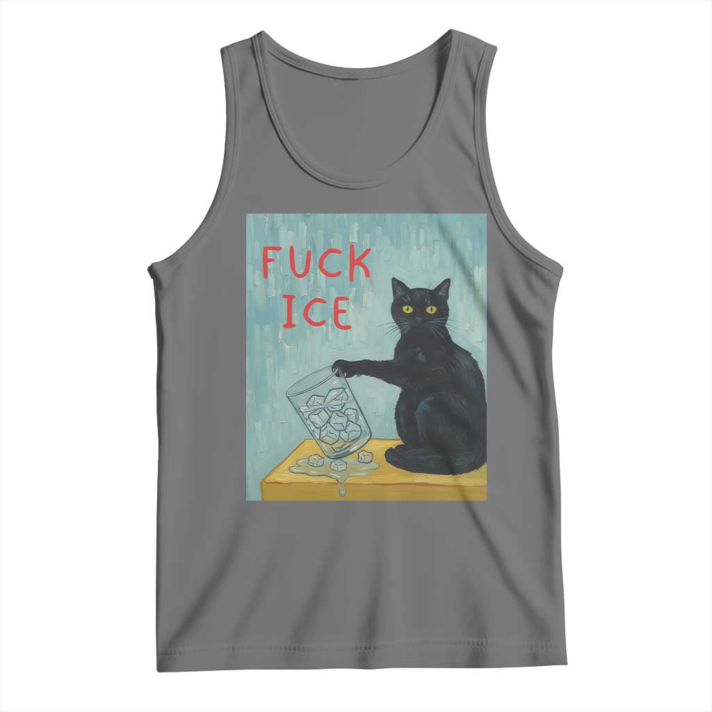 No Ice Please Tank Top Funny Cat Anti ICE Artist Meme