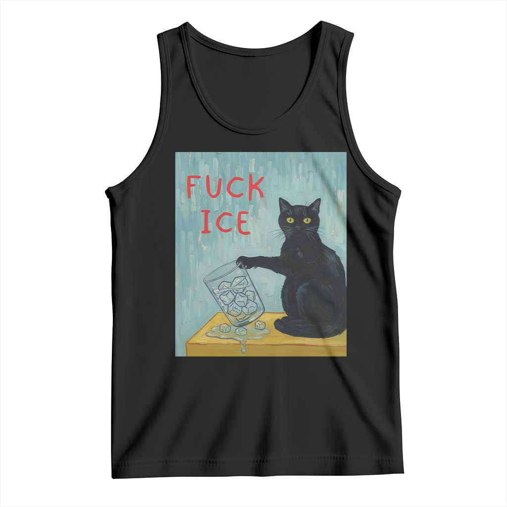 No Ice Please Tank Top Funny Cat Anti ICE Artist Meme