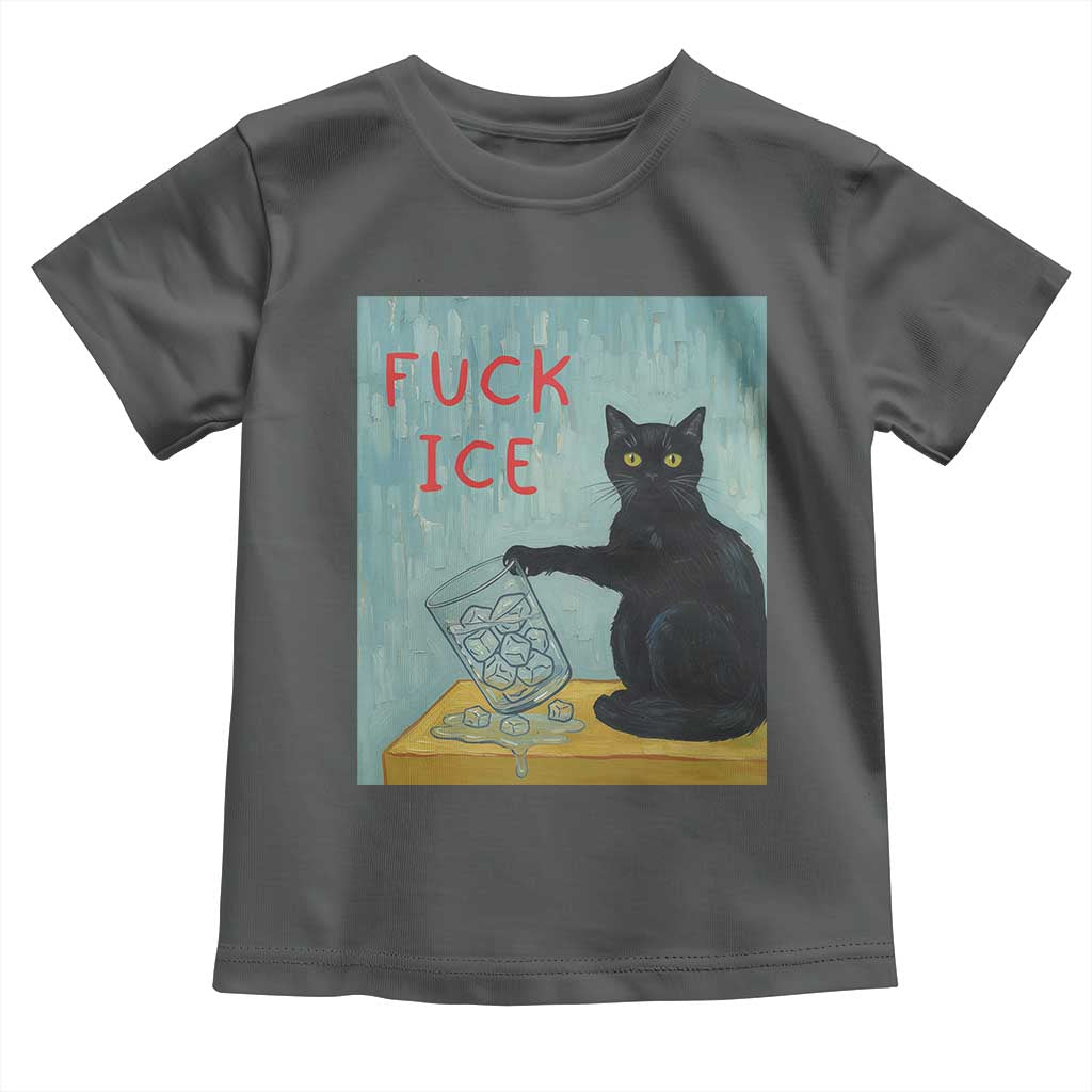 No Ice Please Toddler T Shirt Funny Cat Anti ICE Artist Meme