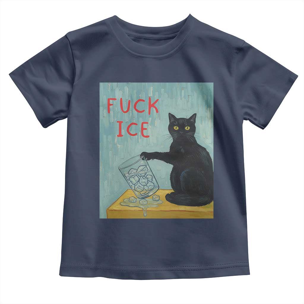 No Ice Please Toddler T Shirt Funny Cat Anti ICE Artist Meme