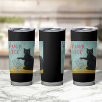 No Ice Please Tumbler Cup Funny Cat Anti ICE Artist Meme
