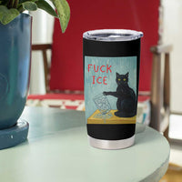 No Ice Please Tumbler Cup Funny Cat Anti ICE Artist Meme