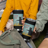 No Ice Please Tumbler Cup Funny Cat Anti ICE Artist Meme