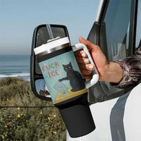 No Ice Please Tumbler With Handle Funny Cat Anti ICE Artist Meme