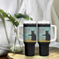 No Ice Please Tumbler With Handle Funny Cat Anti ICE Artist Meme