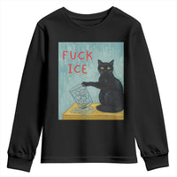 No Ice Please Youth Sweatshirt Funny Cat Anti ICE Artist Meme