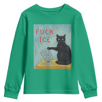 No Ice Please Youth Sweatshirt Funny Cat Anti ICE Artist Meme