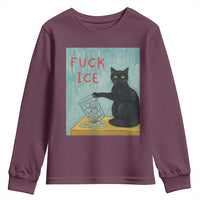 No Ice Please Youth Sweatshirt Funny Cat Anti ICE Artist Meme
