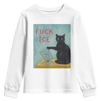 No Ice Please Youth Sweatshirt Funny Cat Anti ICE Artist Meme
