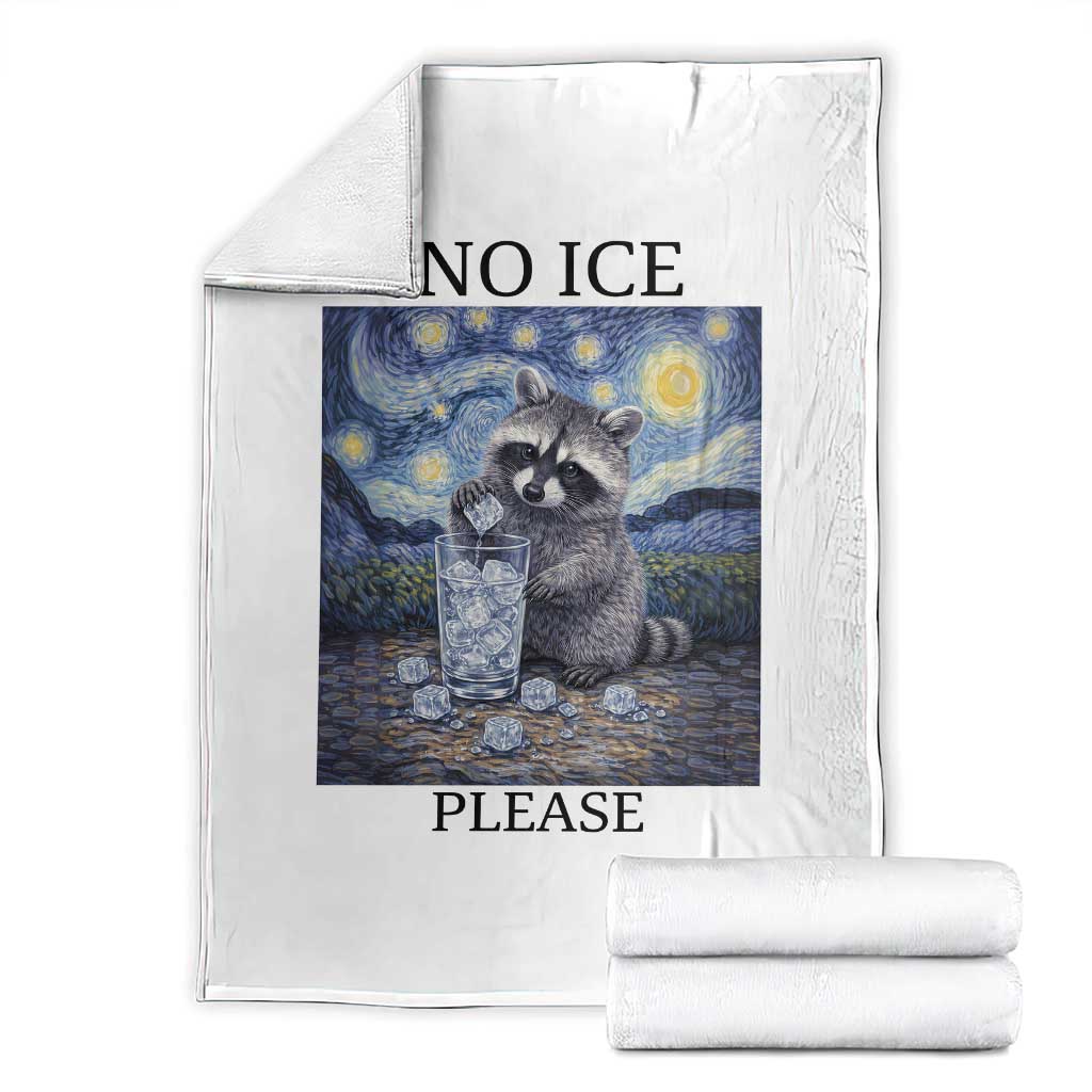 No Ice Please Throw Blanket Starry Night Raccoon Trash Panda Anti ICE Meme