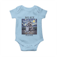 No Ice Please Baby Onesie Starry Night Raccoon Trash Panda Anti ICE Meme