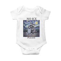No Ice Please Baby Onesie Starry Night Raccoon Trash Panda Anti ICE Meme