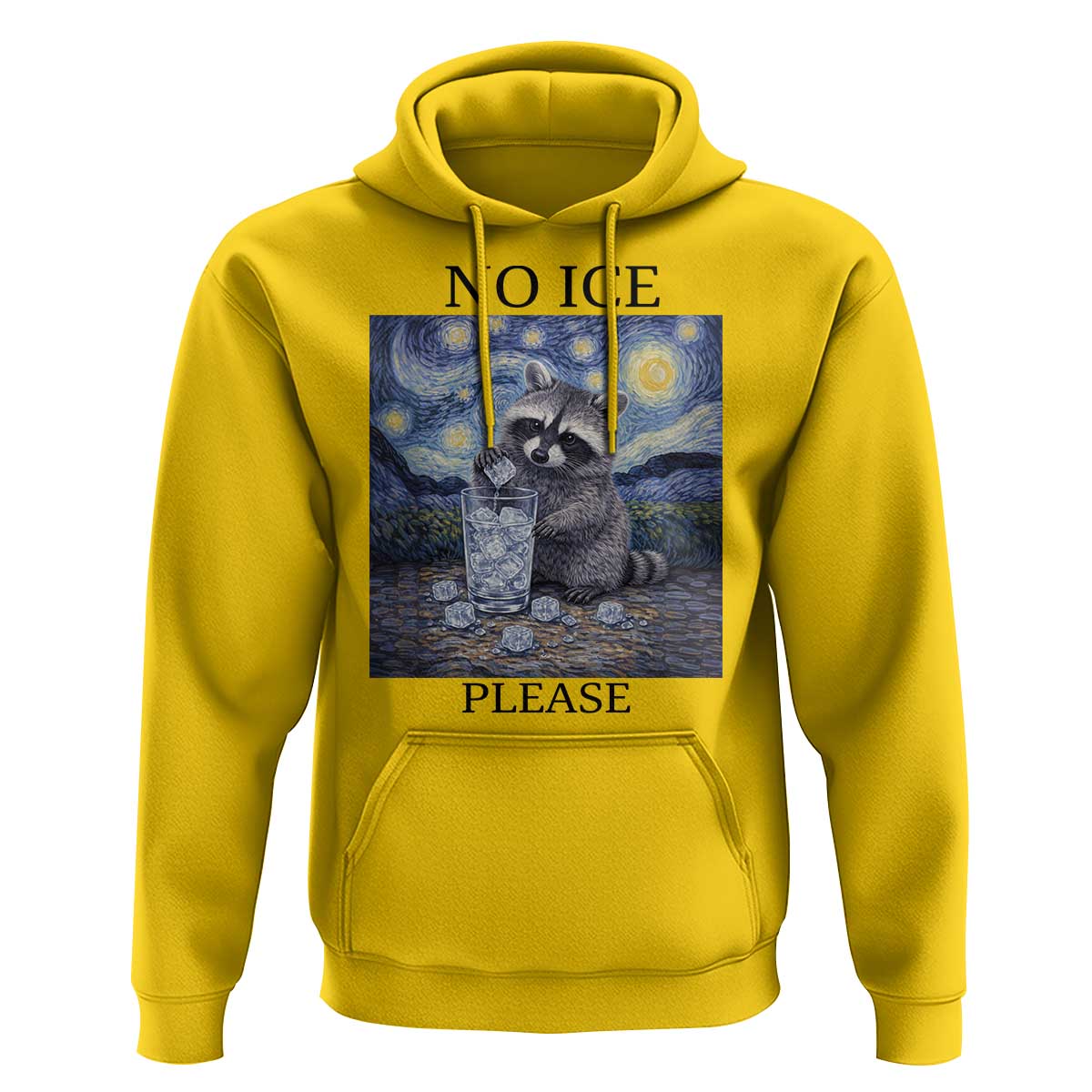 No Ice Please Hoodie Starry Night Raccoon Trash Panda Anti ICE Meme