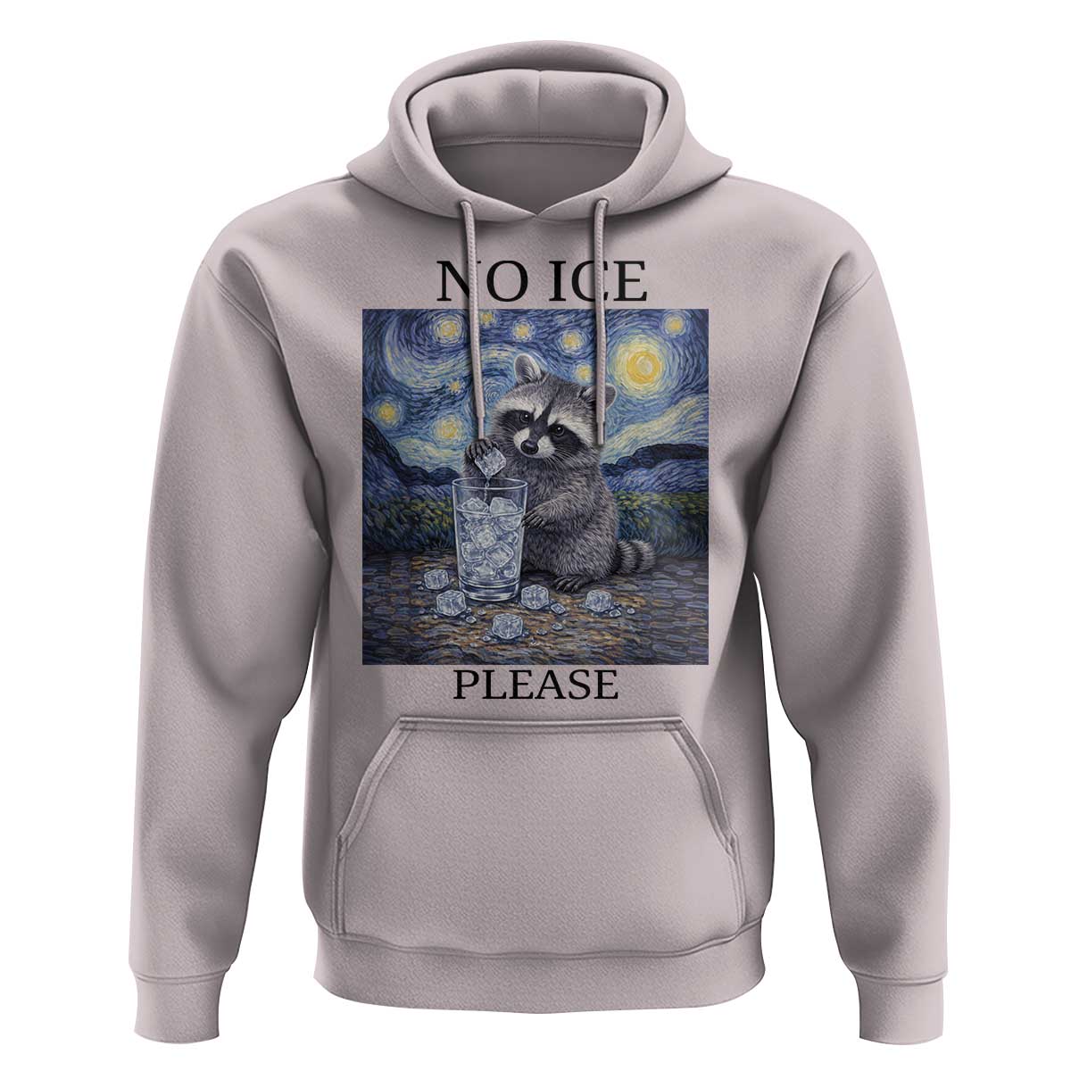 No Ice Please Hoodie Starry Night Raccoon Trash Panda Anti ICE Meme
