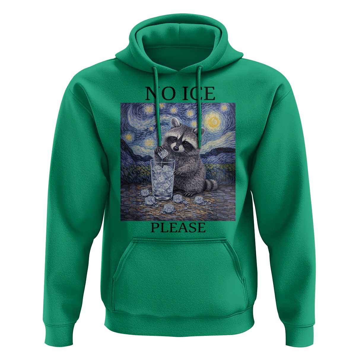 No Ice Please Hoodie Starry Night Raccoon Trash Panda Anti ICE Meme