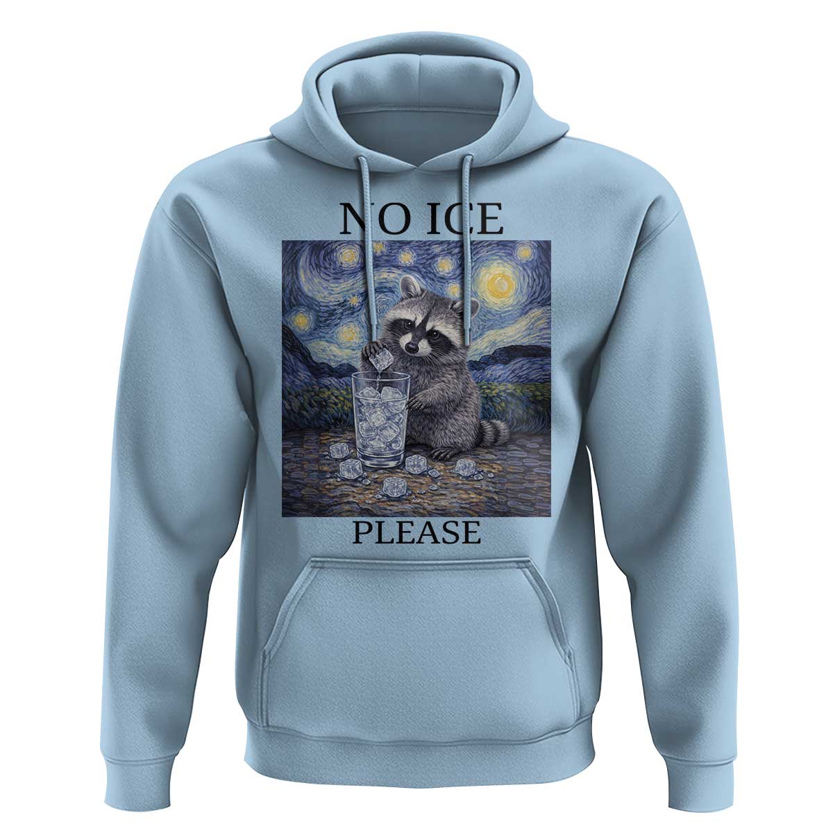 No Ice Please Hoodie Starry Night Raccoon Trash Panda Anti ICE Meme
