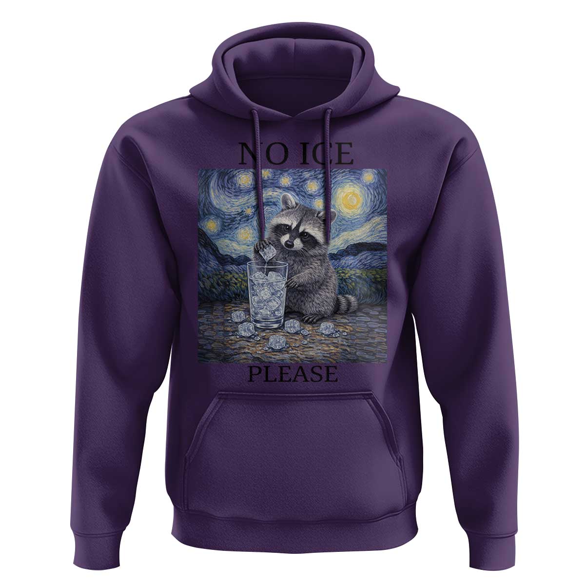 No Ice Please Hoodie Starry Night Raccoon Trash Panda Anti ICE Meme