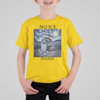 No Ice Please T Shirt For Kid Starry Night Raccoon Trash Panda Anti ICE Meme