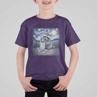 No Ice Please T Shirt For Kid Starry Night Raccoon Trash Panda Anti ICE Meme