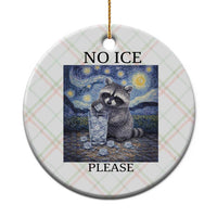 No Ice Please Ceramic Ornament Starry Night Raccoon Trash Panda Anti ICE Meme