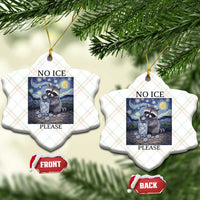 No Ice Please Ceramic Ornament Starry Night Raccoon Trash Panda Anti ICE Meme