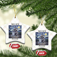 No Ice Please Ceramic Ornament Starry Night Raccoon Trash Panda Anti ICE Meme