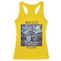 No Ice Please Racerback Tank Top Starry Night Raccoon Trash Panda Anti ICE Meme