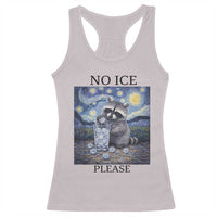 No Ice Please Racerback Tank Top Starry Night Raccoon Trash Panda Anti ICE Meme