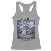 No Ice Please Racerback Tank Top Starry Night Raccoon Trash Panda Anti ICE Meme
