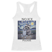 No Ice Please Racerback Tank Top Starry Night Raccoon Trash Panda Anti ICE Meme